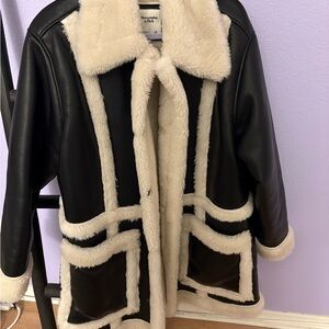 Abercrombie & Fitch Faux Leather and Sherpa Jacket
